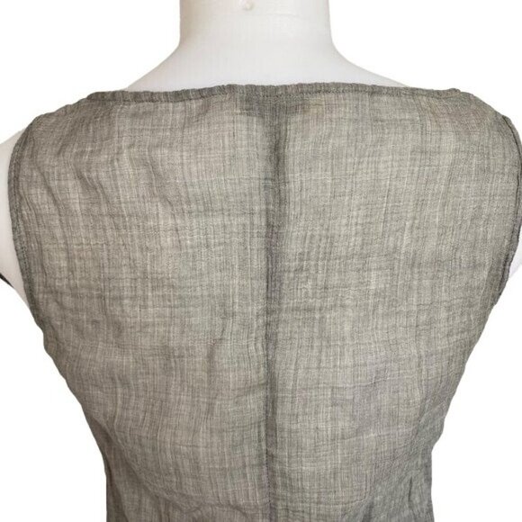 Takashi Maya New York Side Zip Grey Mesh Tank Top Size S - Picture 8 of 9